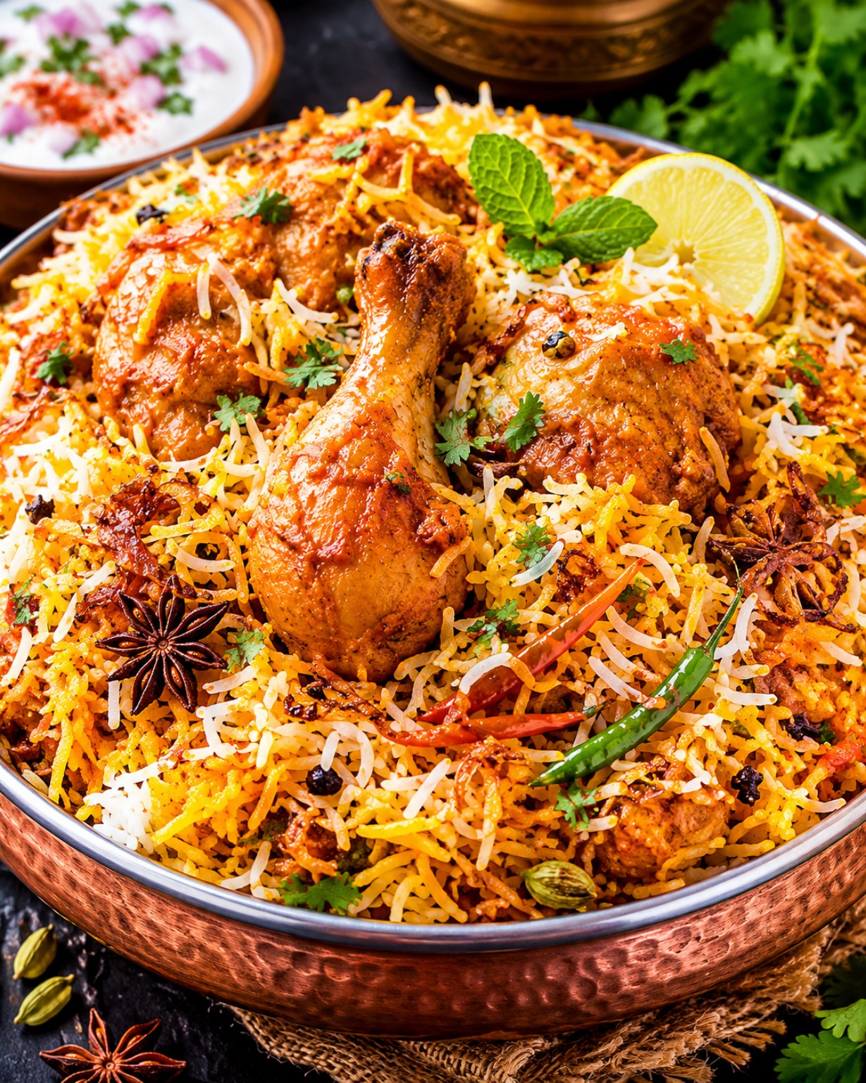 Prato de biryani da Cozinha das Manas